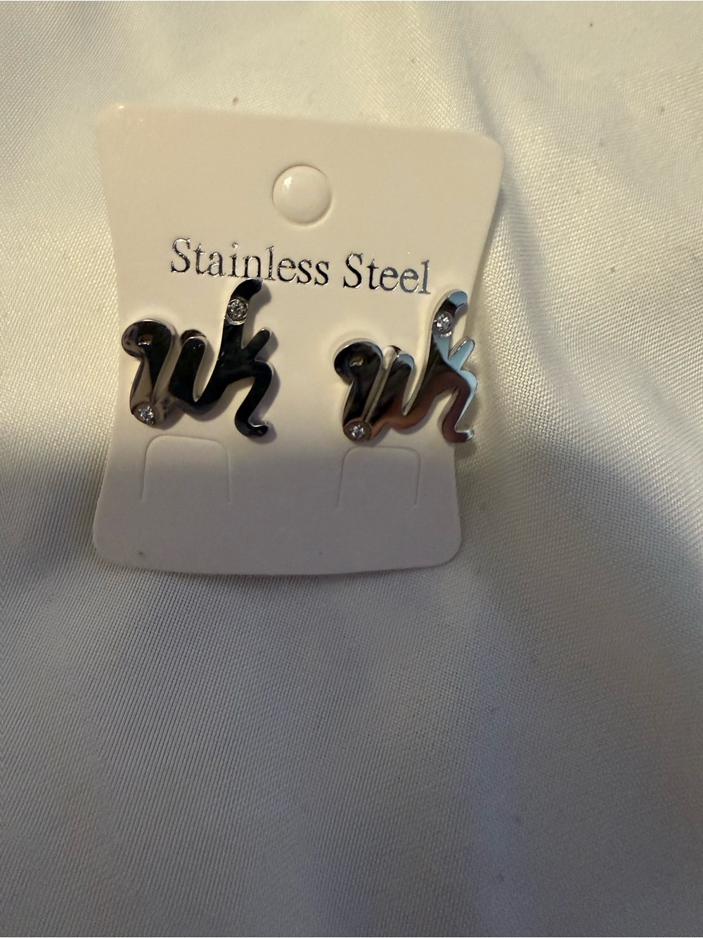 cursive monogram UK initial stud earrings